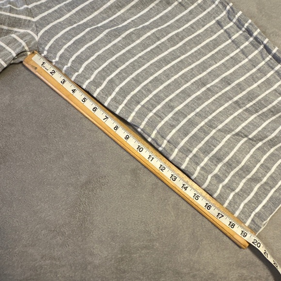 LOFT Outlet Striped Jumpsuit Gray White Large Linen Beach Resortwear Coastal - Picture 5 of 12